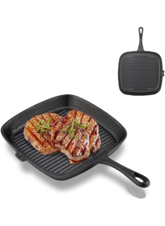 Cast Iron Square Skillet 22.5cm – Perfect for Grilling Steaks, Fish, and Meals – Heavy-Duty Induction Cookware for Kitchen and Restaurant Use - Image 1